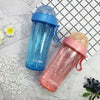 Dual Straw Separate Drink Bottle